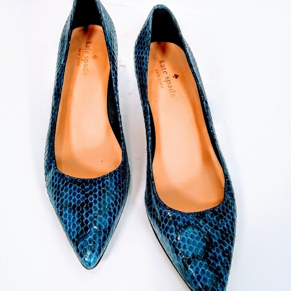 Gorgeous blue leather Kate Spade mini heels! - Picture 7 of 8